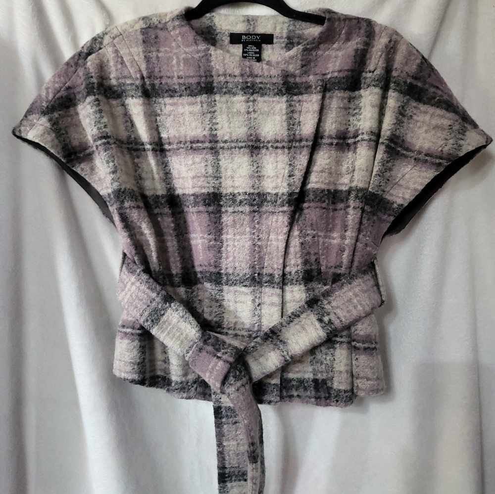 Vintage BODY by Victoria Wool Blend Jacket/Top with Belt Size 4